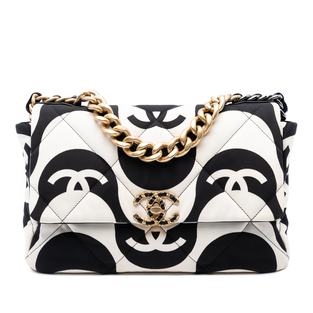 Pre-Loved Chanel Large Printed Silk 19 Flap